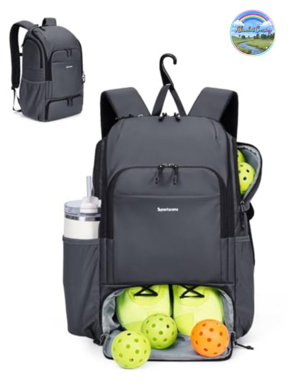 Waterproof Pickleball Bag with Shoe Compartment for Men Women 30L